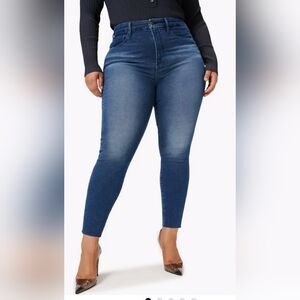 new Good American Waist Raw Hem Skinny Jeans color bue 867 size 2